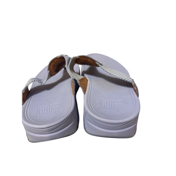 FitFlop Womens Size 6 Blue Thong Sandals With Metallic Straps - Picture 4 of 7